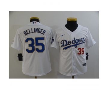 Youth Nike Los Angeles Dodgers #35 Cody Bellinger White Champions Authentic Jersey