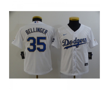 Youth Nike Los Angeles Dodgers #35 Cody Bellinger White Champions Jersey