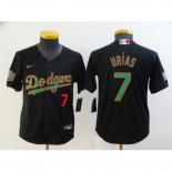 Youth Nike Los Angeles Dodgers #7 Julio Urias Black-Green Authentic Jersey