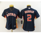 Nike Women's Houston Astros #2 Alex Bregman Authentic Navy Blue Alternate Cool Base Baseball Jersey