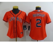 Nike Women's Houston Astros #2 Alex Bregman Authentic Orange Alternate Cool Base  Baseball Jersey