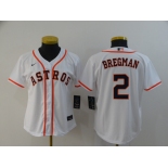 Nike Women's Houston Astros #2 Alex Bregman Authentic White Alternate Cool Base Baseball Jersey