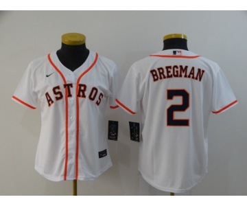 Nike Women's Houston Astros #2 Alex Bregman Authentic White Alternate Cool Base Baseball Jersey