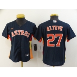 Nike Women's Houston Astros #27 Jose Altuve Authentic Navy Blue Alternate Cool Base Baseball Jersey