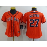 Nike Women's Houston Astros #27 Jose Altuve Authentic Orange Alternate Cool Base Baseball Jersey