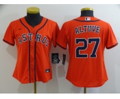 Nike Women's Houston Astros #27 Jose Altuve Authentic Orange Alternate Cool Base Baseball Jersey