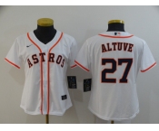 Nike Women's Houston Astros #27 Jose Altuve Authentic White Alternate Cool Base Baseball Jersey