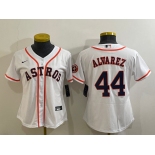 Nike Women's Houston Astros #44 Yordan Alvarez Authentic White Alternate Cool Base Baseball Jersey