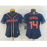 Women's Houston Astros #14 Mauricio Dubon 2022 Navy Blue City Connect Cool Base Stitched Jersey