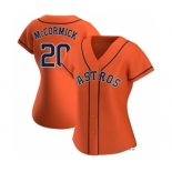 Women's Houston Astros #20 Chas McCormick Orange Stitched MLB Cool Base Nike Jersey