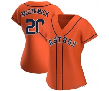 Women's Houston Astros #20 Chas McCormick Orange Stitched MLB Cool Base Nike Jersey