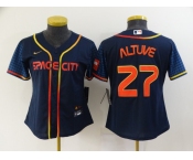 Women's Houston Astros #27 Jose Altuve 2022 Navy Blue City Connect Cool Base Stitched Jerse