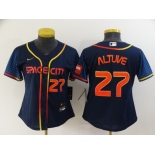 Women's Houston Astros #27 Jose Altuve Number 2022 Navy Blue City Connect Cool Base Stitched Jersey