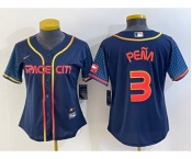 Women's Houston Astros #3 Jeremy Pena 2022 Navy Blue City Connect Cool Base Stitched Jersey