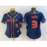 Women's Houston Astros #3 Jeremy Pena Number 2022 Navy Blue City Connect Cool Base Stitched Jersey