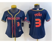 Women's Houston Astros #3 Jeremy Pena Number 2022 Navy Blue City Connect Cool Base Stitched Jersey