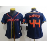 Women's Houston Astros #44 Yordan Alvarez 2022 Navy Blue City Connect Cool Base Stitched Jersey