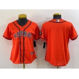 Women's Houston Astros Blank Orange With Patch Stitched MLB Cool Base Nike Jersey