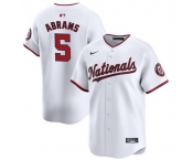 Men Washington Nationals #5 CJ Abrams White 2024 Home Limited Stitched Baseball Jersey