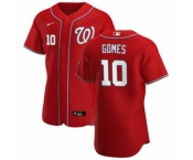 Men's Nike Washington Nationals #10 Yan Gomes Red Alternate 2020 Authentic Player Baseball Jersey