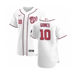 Men's Nike Washington Nationals #10 Yan Gomes White Home 2020 Authentic Player Baseball Jersey