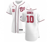 Men's Nike Washington Nationals #10 Yan Gomes White Home 2020 Authentic Player Baseball Jersey