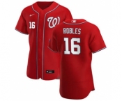 Men's Nike Washington Nationals #16 Victor Robles Red Alternate 2020 Authentic Player Baseball Jersey