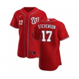 Men's Nike Washington Nationals #17 Andrew Stevenson Red Alternate 2020 Authentic Player Baseball Jersey