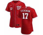 Men's Nike Washington Nationals #17 Andrew Stevenson Red Alternate 2020 Authentic Player Baseball Jersey