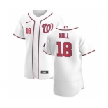 Men's Nike Washington Nationals #18 Jake Noll White Home 2020 Authentic Player Baseball Jersey