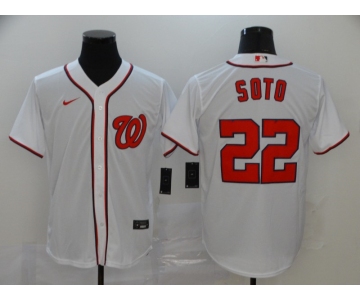 Men's Nike Washington Nationals #22 Juan Soto White Cool Base Home Stitched Baseball Jersey