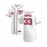 Men's Nike Washington Nationals #33 Ryne Harper White Home 2020 Authentic Player Baseball Jersey