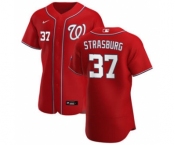 Men's Nike Washington Nationals #37 Stephen Strasburg Red Alternate 2020 Authentic Player Baseball Jersey