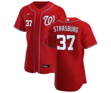 Men's Nike Washington Nationals #37 Stephen Strasburg Red Alternate 2020 Authentic Player Baseball Jersey