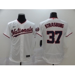 Men's Nike Washington Nationals #37 Stephen Strasburg White Flex Base Home Stitched Baseball Jersey