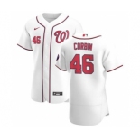 Men's Nike Washington Nationals #46 Patrick Corbin White Home 2020 Authentic Player Baseball Jersey