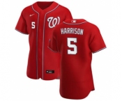 Men's Nike Washington Nationals #5 Josh Harrison Red Alternate 2020 Authentic Player Baseball Jersey