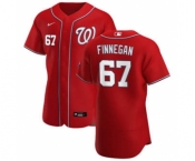 Men's Nike Washington Nationals #67 Kyle Finnegan Red Alternate 2020 Authentic Player Baseball Jersey