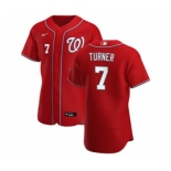 Men's Nike Washington Nationals #7 Trea Turner Red Alternate 2020 Authentic Player Baseball Jersey