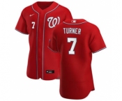 Men's Nike Washington Nationals #7 Trea Turner Red Alternate 2020 Authentic Player Baseball Jersey