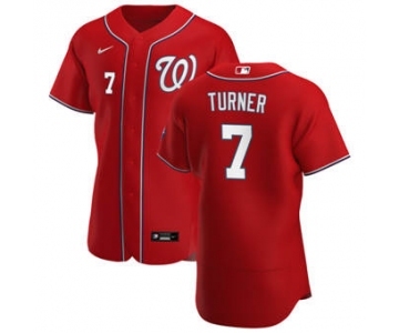 Men's Nike Washington Nationals #7 Trea Turner Red Alternate 2020 Authentic Player Baseball Jersey