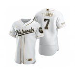 Men's Nike Washington Nationals #7 Trea Turner White 2020 Authentic Golden Edition Baseball Jersey