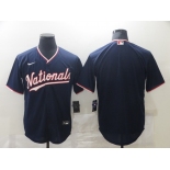 Men's Nike Washington Nationals Blank Dark blue Cool Base Home Stitched Baseball Jersey