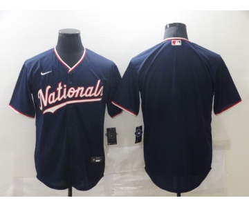 Men's Nike Washington Nationals Blank Dark blue Cool Base Home Stitched Baseball Jersey