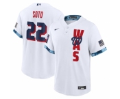 Men's Washington Nationals #22 Juan Soto Nike White 2021 MLB All-Star Game Replica Player Jersey