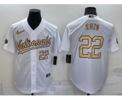 Men's Washington Nationals #22 Juan Soto Number White 2022 All Star Stitched Cool Base Nike Jersey