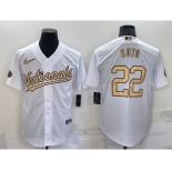 Men's Washington Nationals #22 Juan Soto White 2022 All Star Stitched Cool Base Nike Jersey