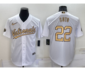 Men's Washington Nationals #22 Juan Soto White 2022 All Star Stitched Cool Base Nike Jersey