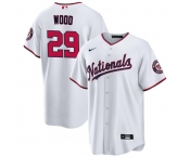 Men's Washington Nationals #29 James Wood White 2024 Home Limited Stitched Baseball Jersey