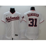 Men's Washington Nationals #31 Max Scherzer White  Flex Base Authentic Collection Baseball Jersey